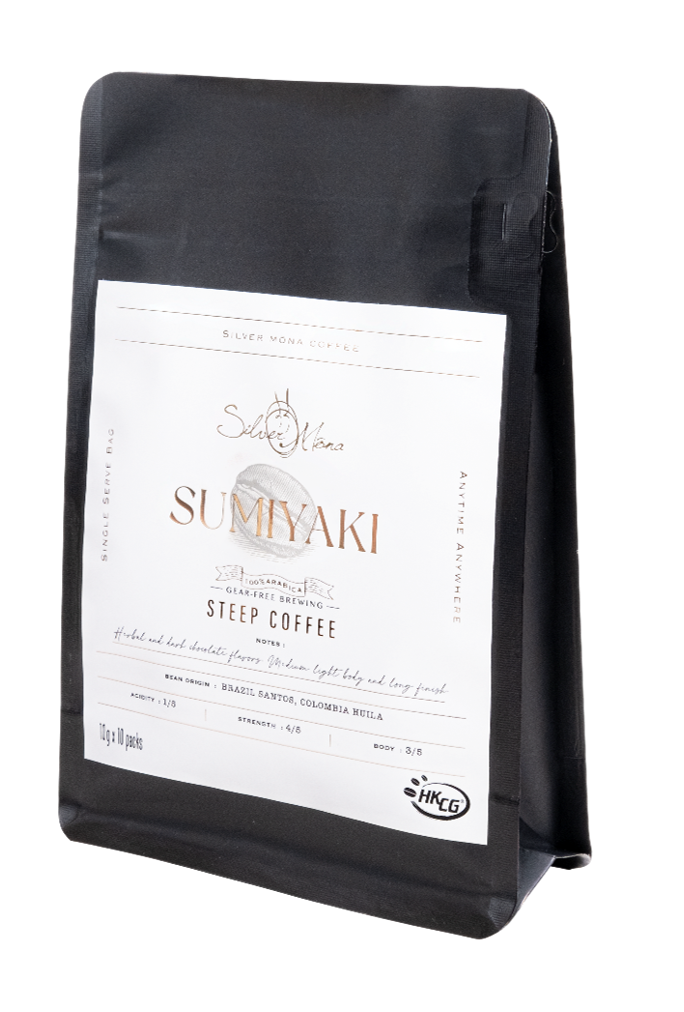Silver Mona 炭燒咖啡浸泡式咖啡 Silver Mona Sumiyaki Steep Coffee 包裝: 10g x 10個/ 包