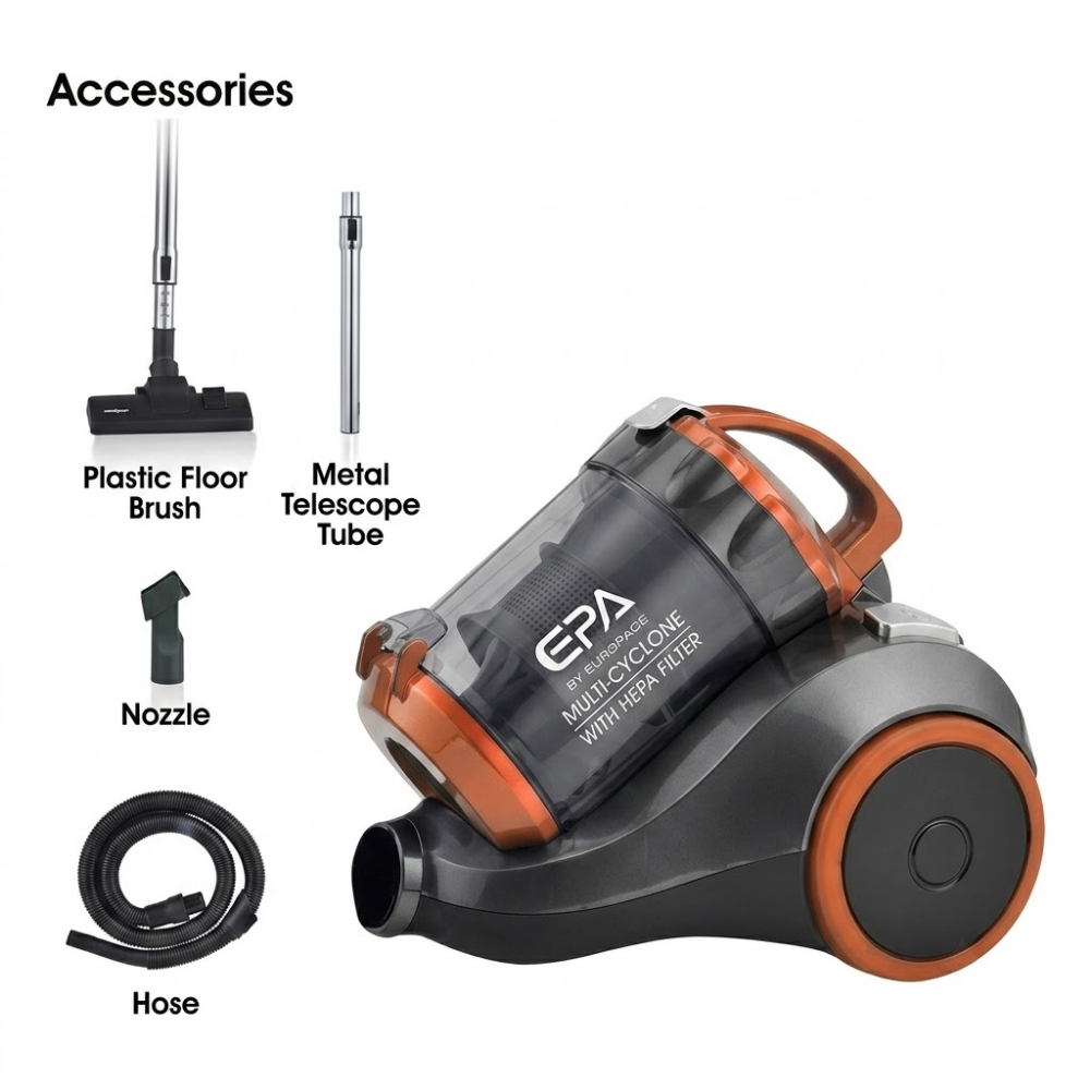 EuropAce 1400W Multi- Cyclone Vacuum Cleaner 22,000PA Suction Power EVC 1150V UO