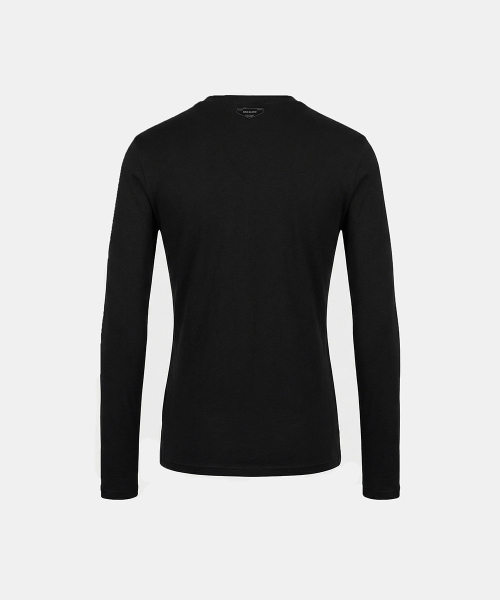 BS Cotton Jersey Fitted Long Sleeve T-Shirt - Black