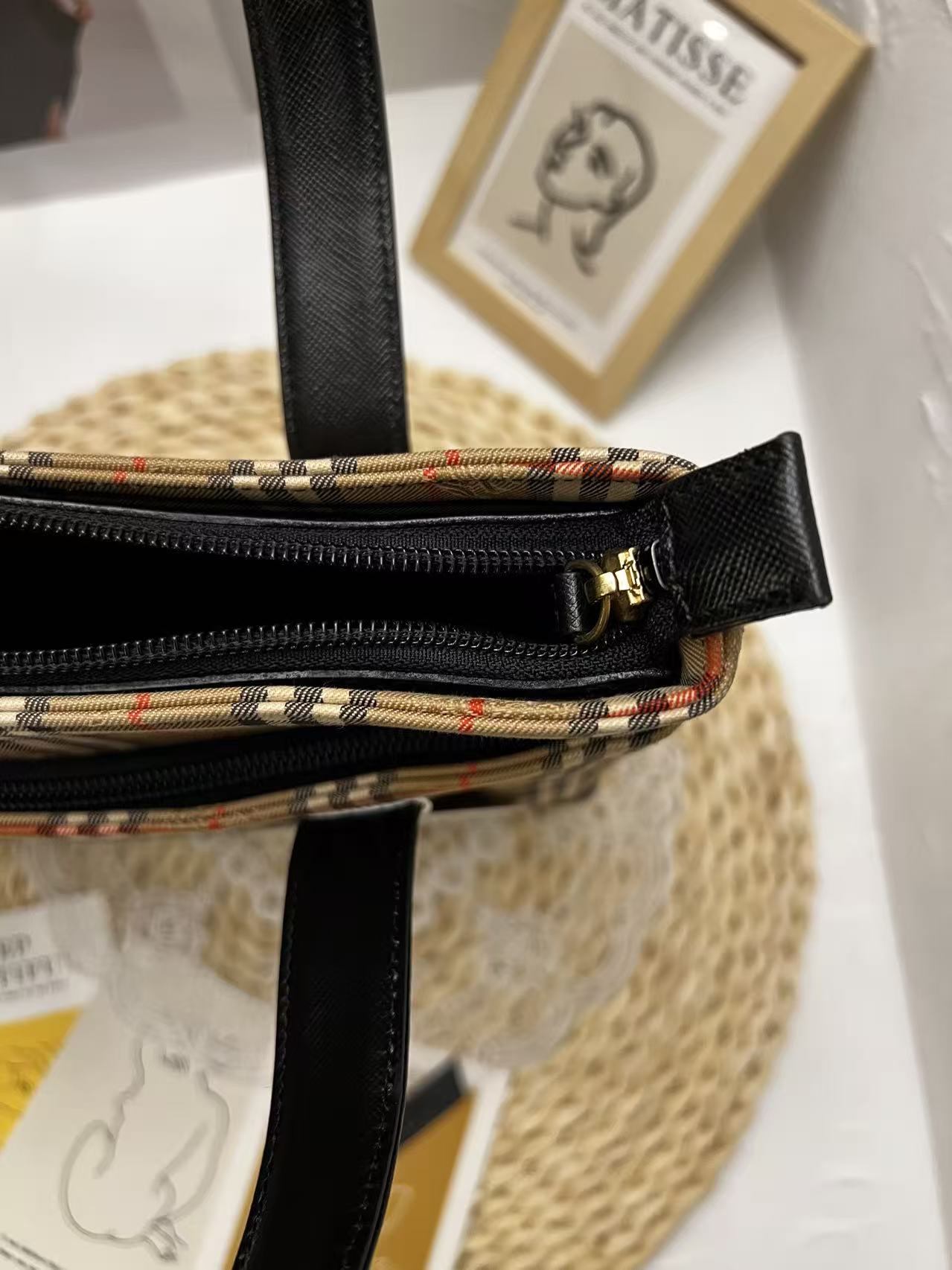 Burberry Vintage Haymarket Check Tote