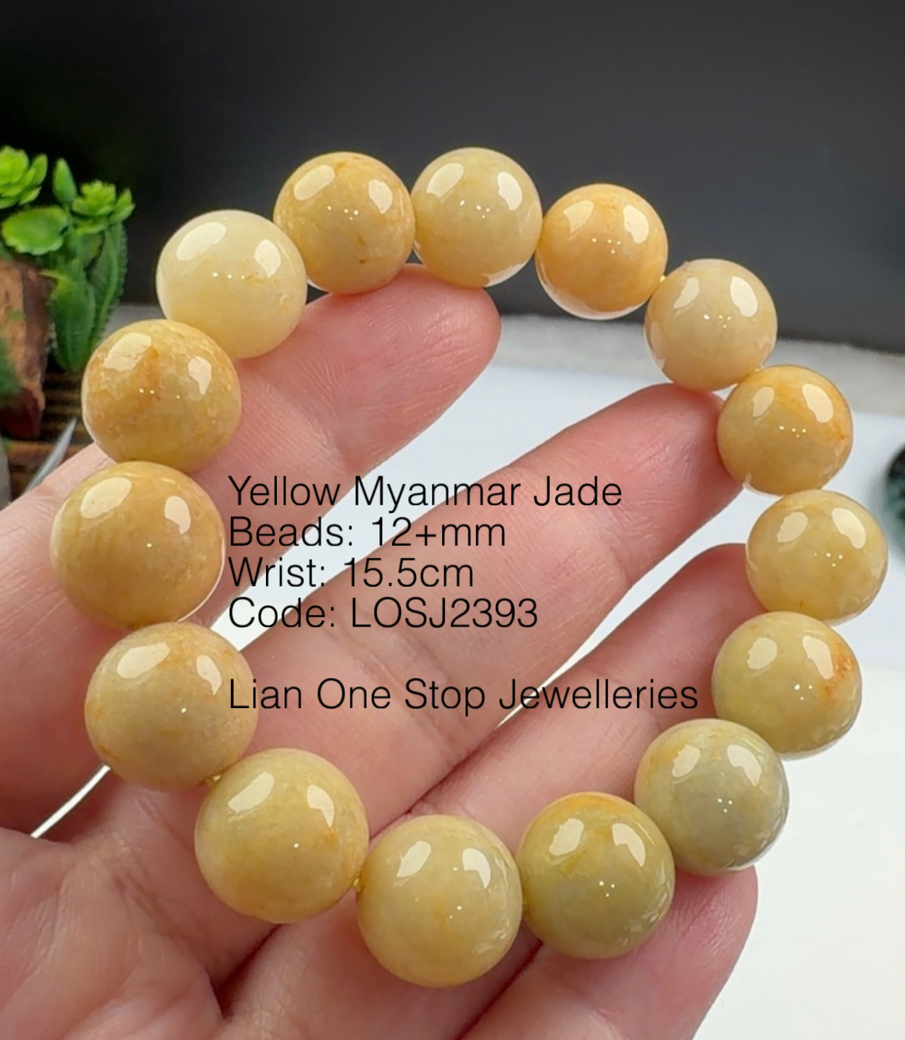 Code: LOSJ2393 Yellow Myanmar Jade 12+mm