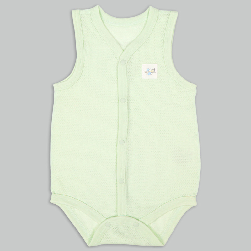 🇯🇵預訂 日本直送🇯🇵天空飛機印花純棉網眼前開式無袖背心包屁衣兩件套