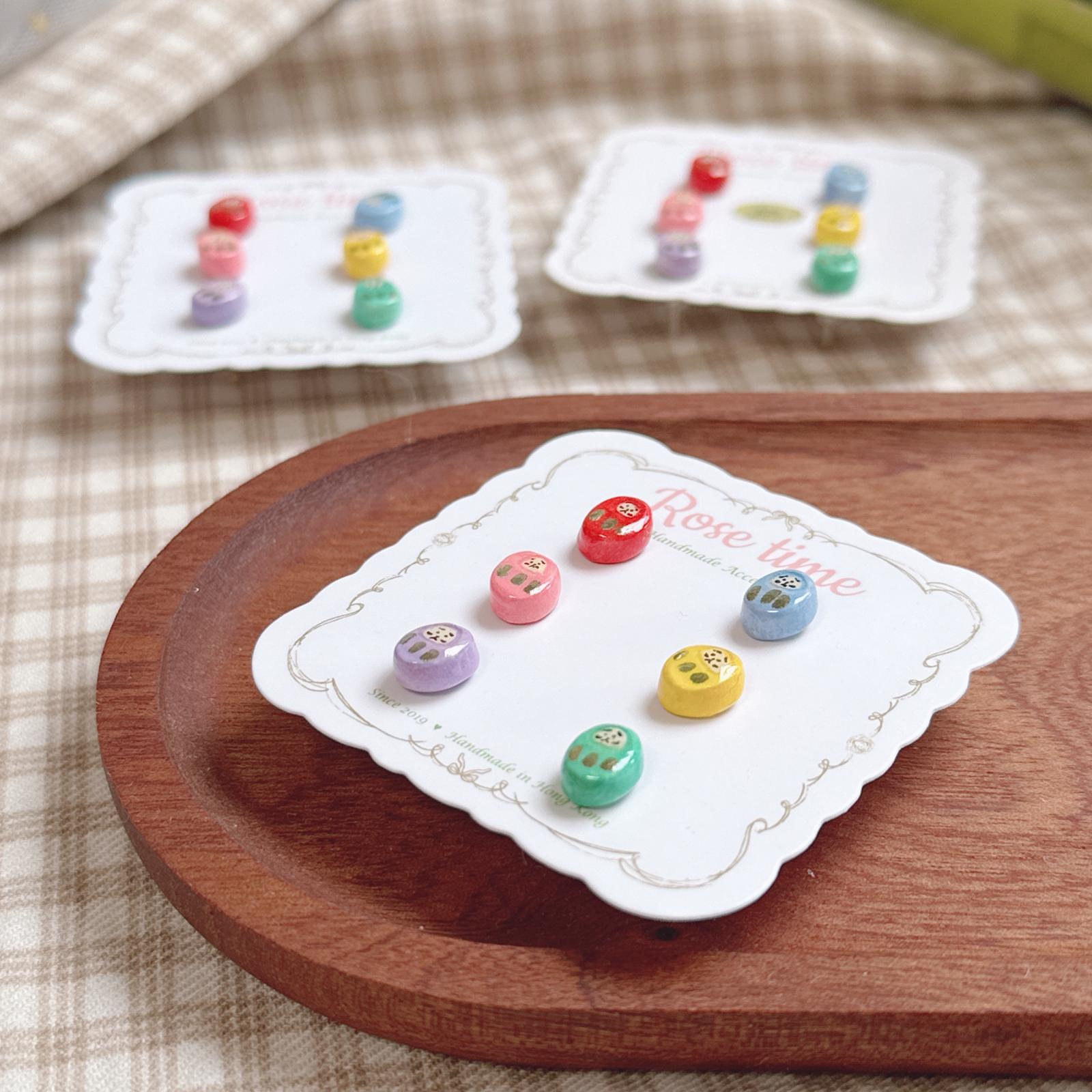 ᴿᵒˢᵉ ᵗⁱᵐᵉ ʰᵃⁿᵈᵐᵃᵈᵉ7️⃣週年 #3月22-24日半價飾物 🈹  手繪粒粒達摩耳釘套裝