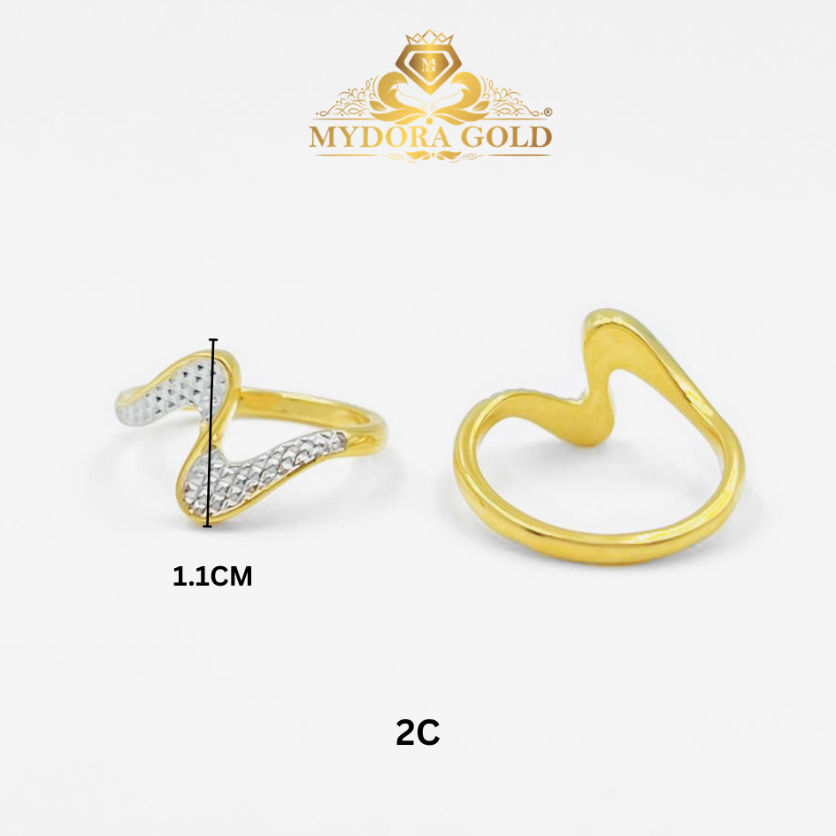MYDORA Cincin Ombak Rindu Pahat (5G) l EMAS 916/22K