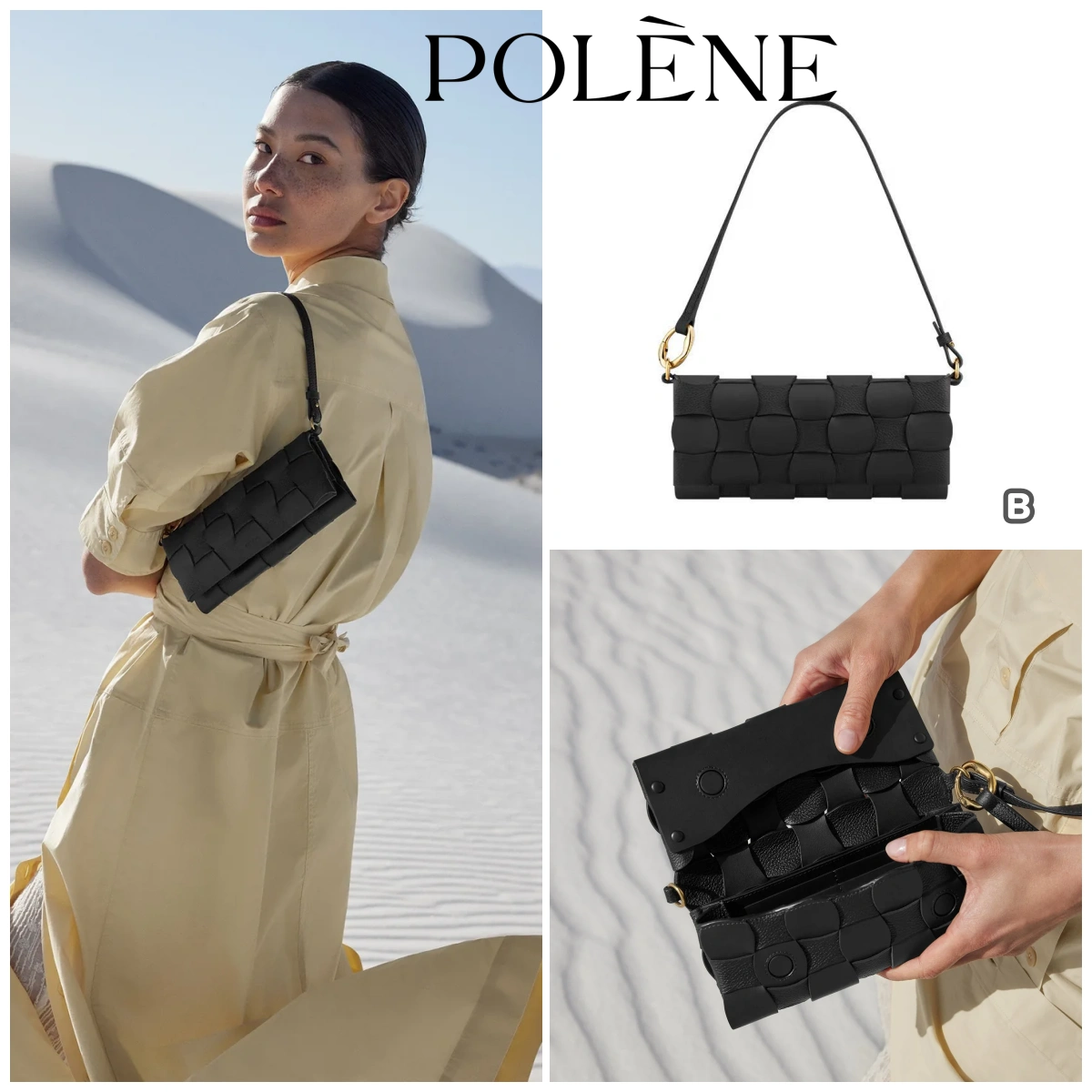 POLENE Neiti 皮革編織手袋
