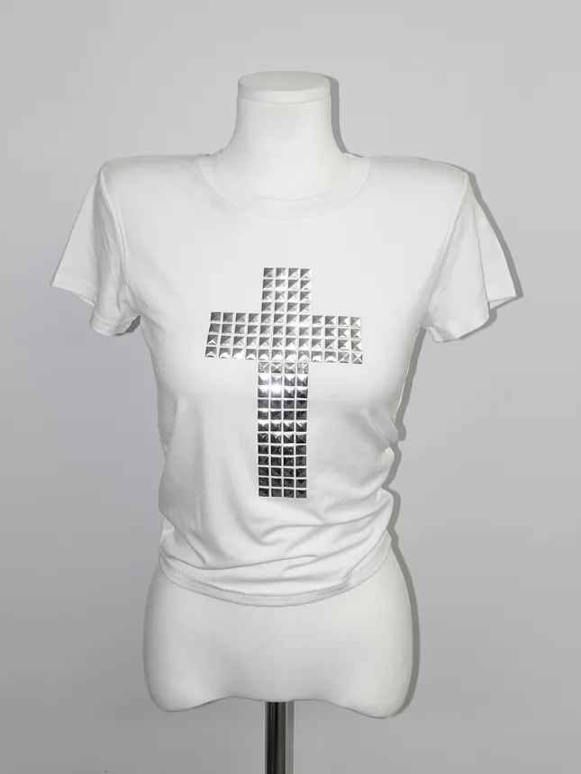 Square Cross Studded Top
