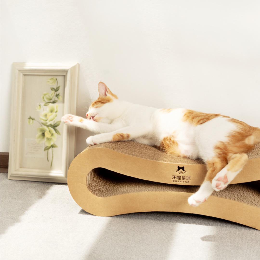 汪喵星球 經典8字型貓抓板｜不掉屑貓抓板