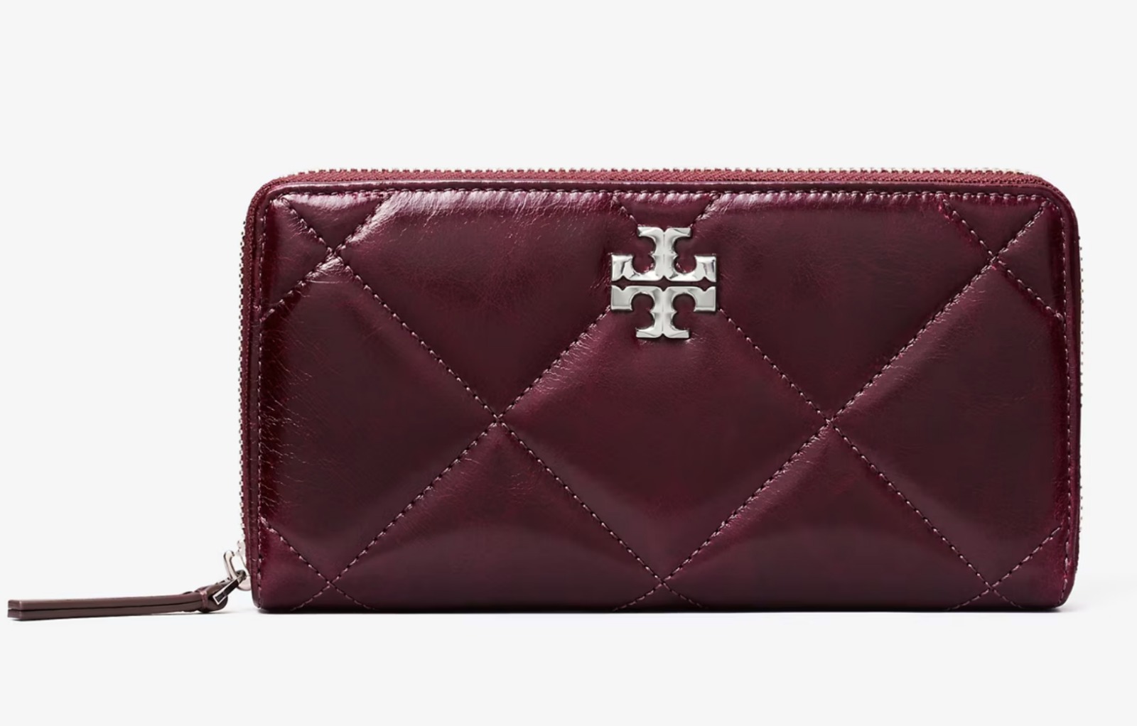 Tory Burch KIRA DIAMOND QUILT PAVÉ ZIP CONTINENTAL WALLET