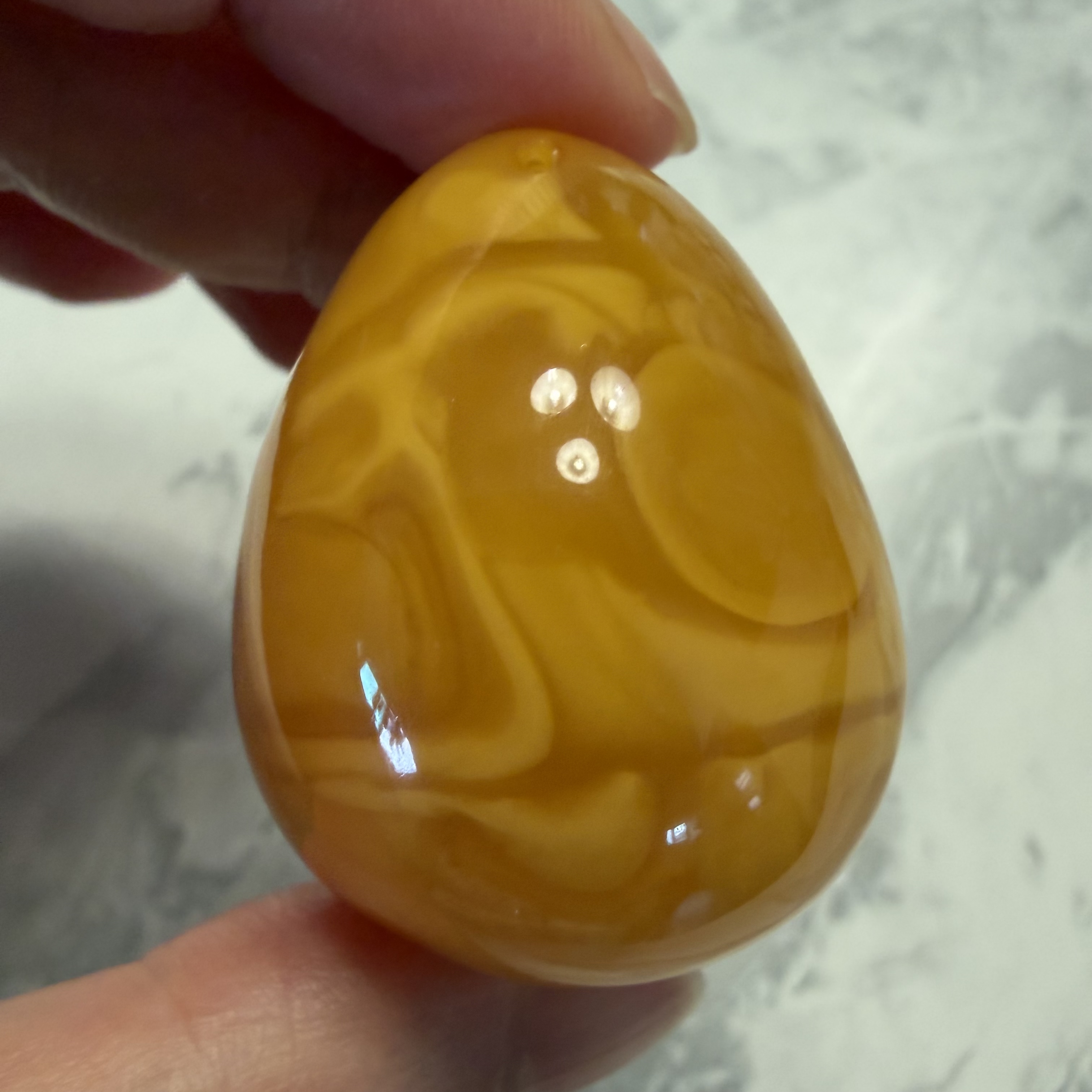 ［閉店一口價］波羅的海蜜糖紅飽滿水滴吊墜