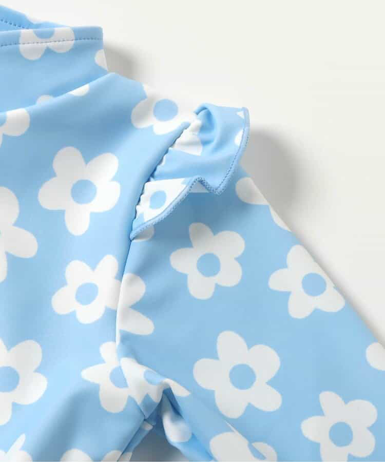 🇯🇵預訂 日本直送🇯🇵BREEZE兩色圖案滿印荷葉邊長袖連身泳衣