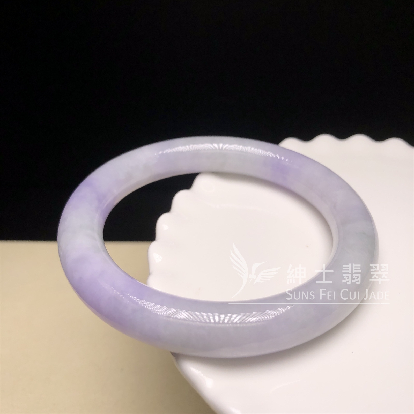 C03918  會卡蠟皮紫羅蘭圓鐲55.5mm 