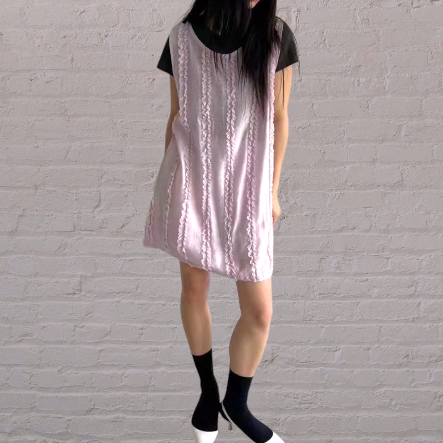 221143 立體荷葉邊連身裙