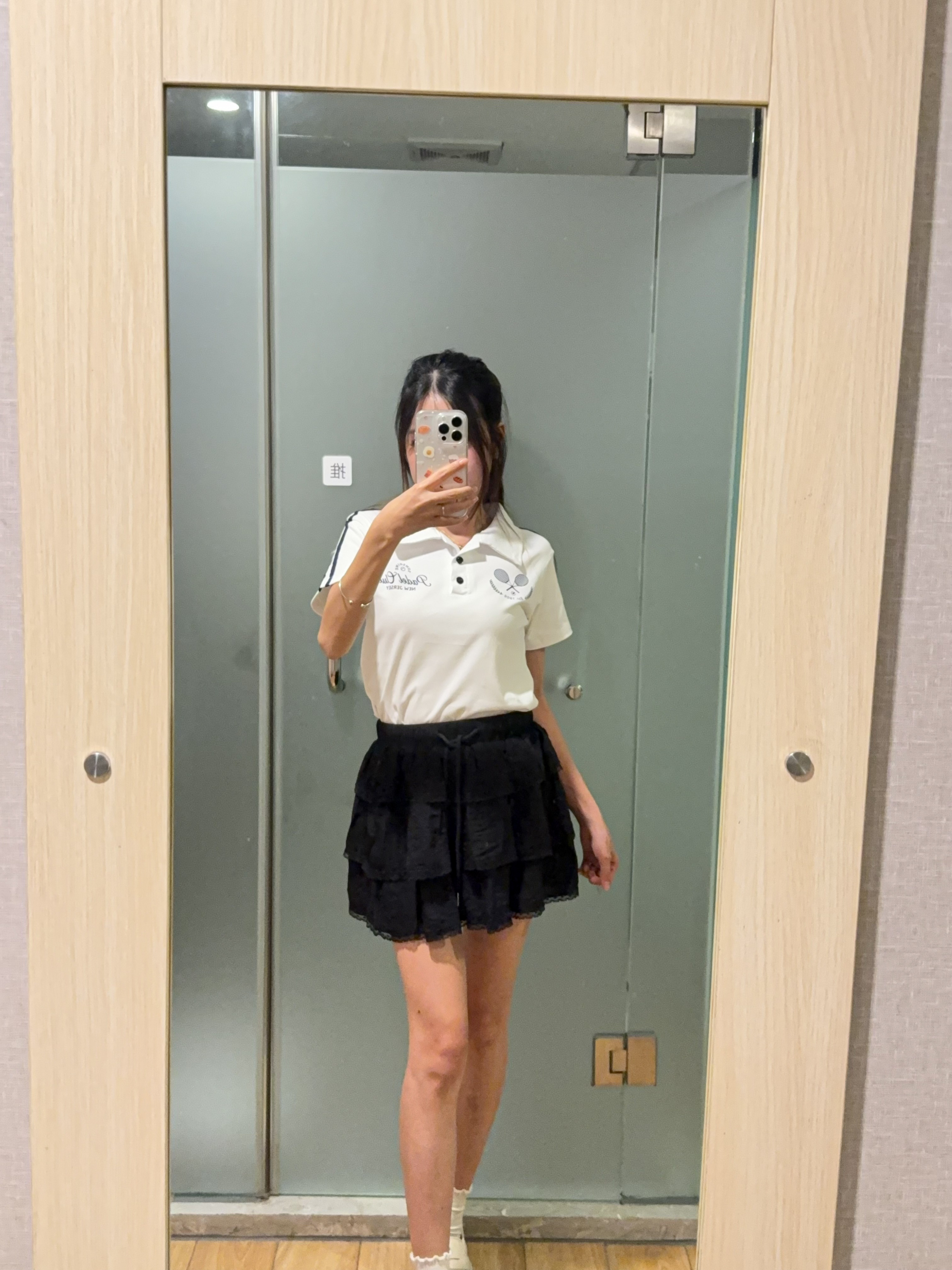 松紧腰蕾丝蛋糕半身短裙R2994