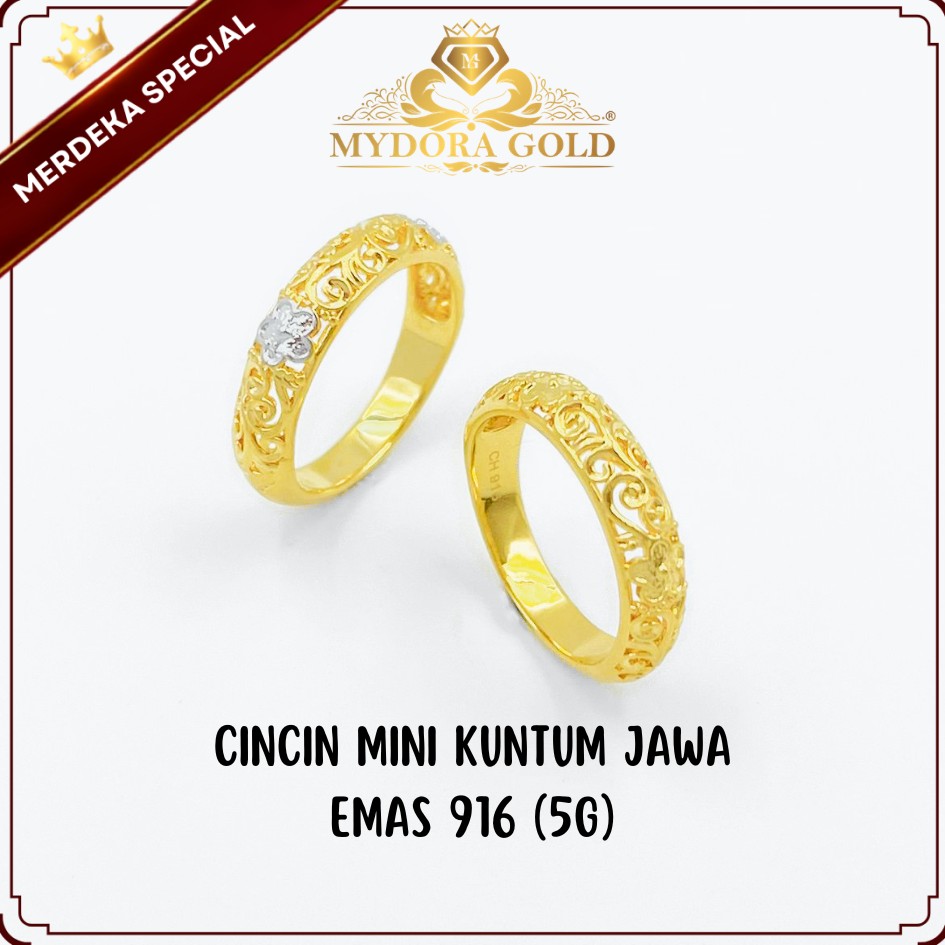 MYDORA Cincin Mini Kuntum Jawa (5G) l EMAS 916/22K