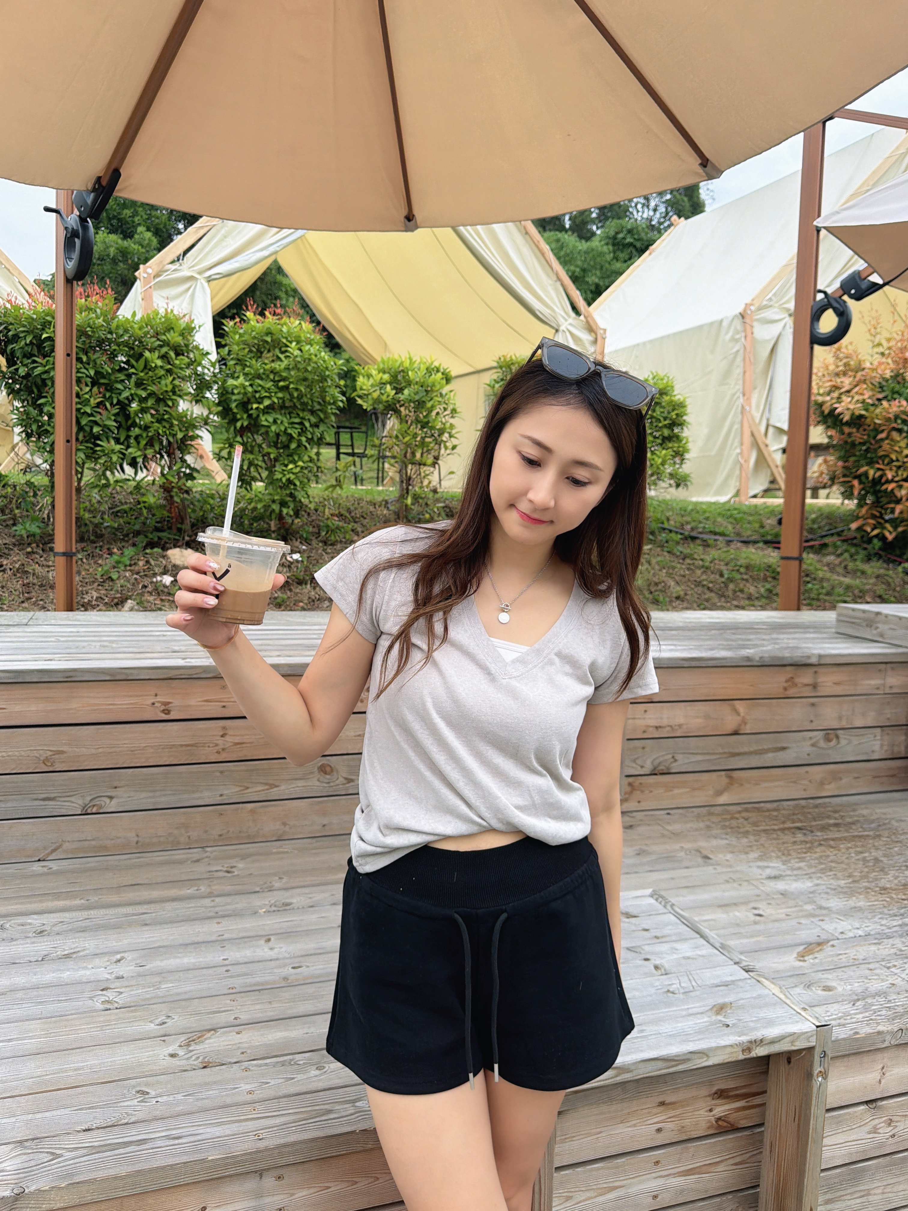 V領素色Tee(5色）