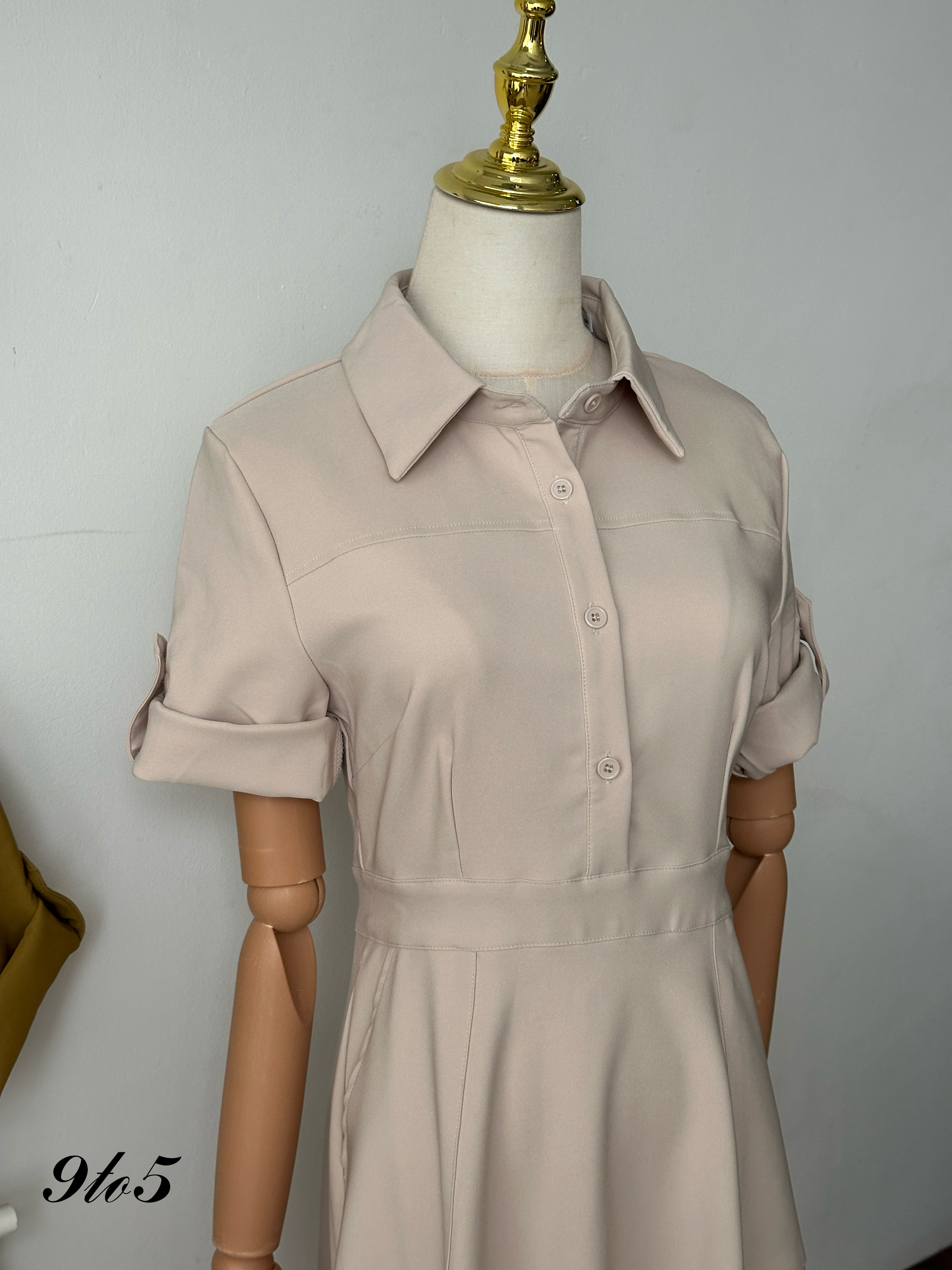 D2333 Short Sleeve Dress with Collar - 3 Colors