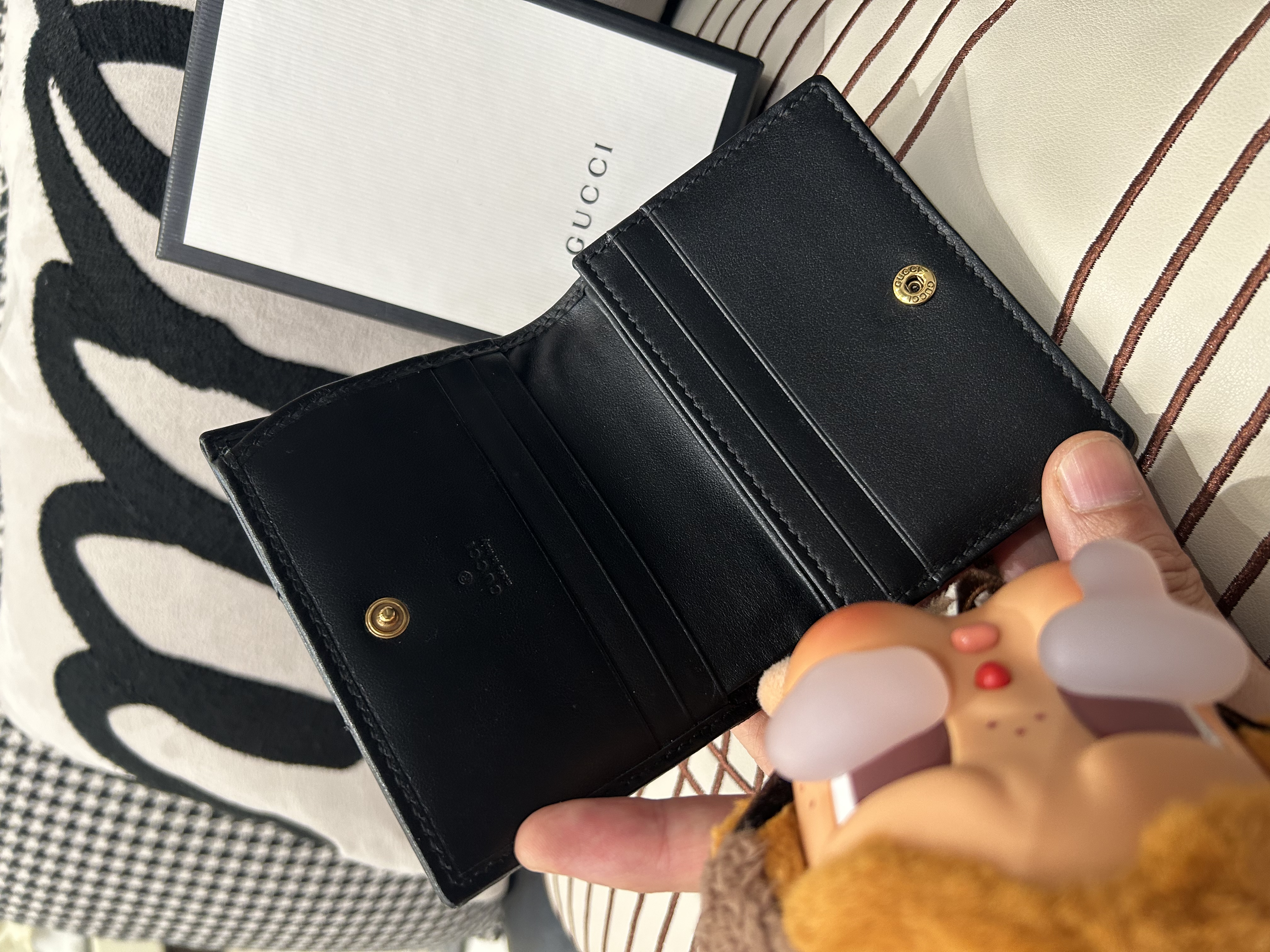 Gucci gg marmont wallet 黑色牛皮金扣 100%Authentic ,99%new✅box