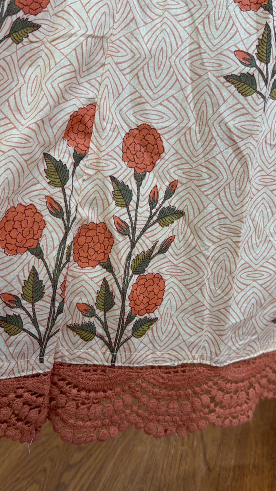 2488 Light Orange BP OP with Lace Edge 48"