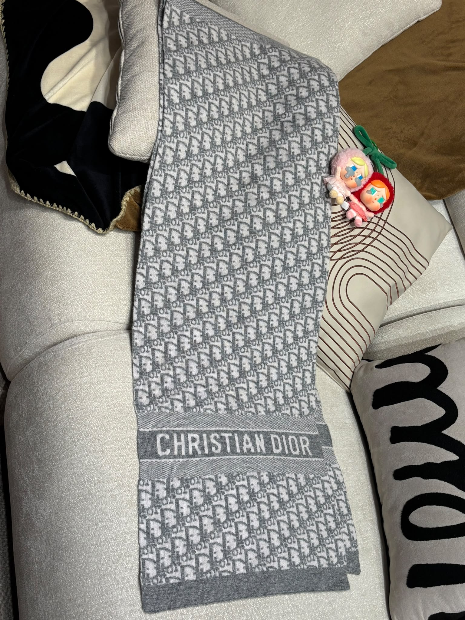 CHRISTIAN DIOR Oblique Scarf Cashmere Dior 頸巾100%Authentic, 99%New ✅ Box