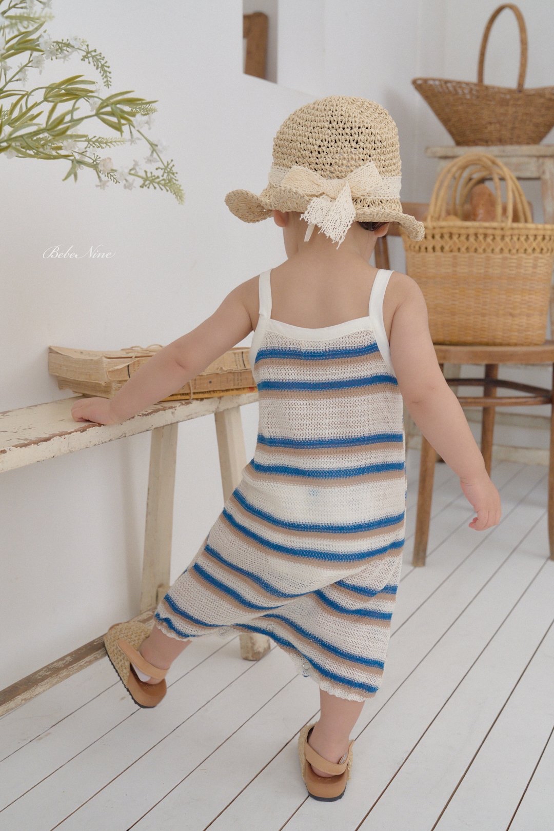 ☀️預訂 韓國直送☀️🇰🇷Bebenine兩色撞色條紋吊帶連身服