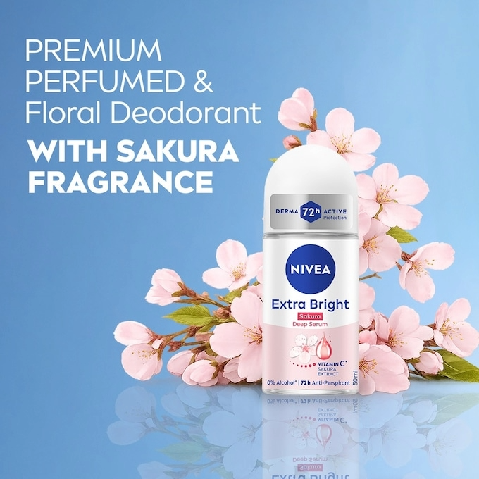 NIVEA Deodorant Roll On 50ml Deep Brightening Serum Sakura