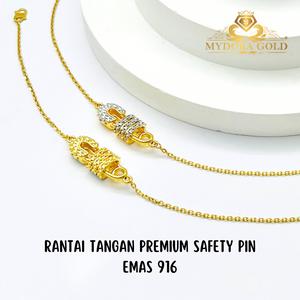 MYDORA Rantai Tangan Premium Safety Pin l EMAS 916/22K
