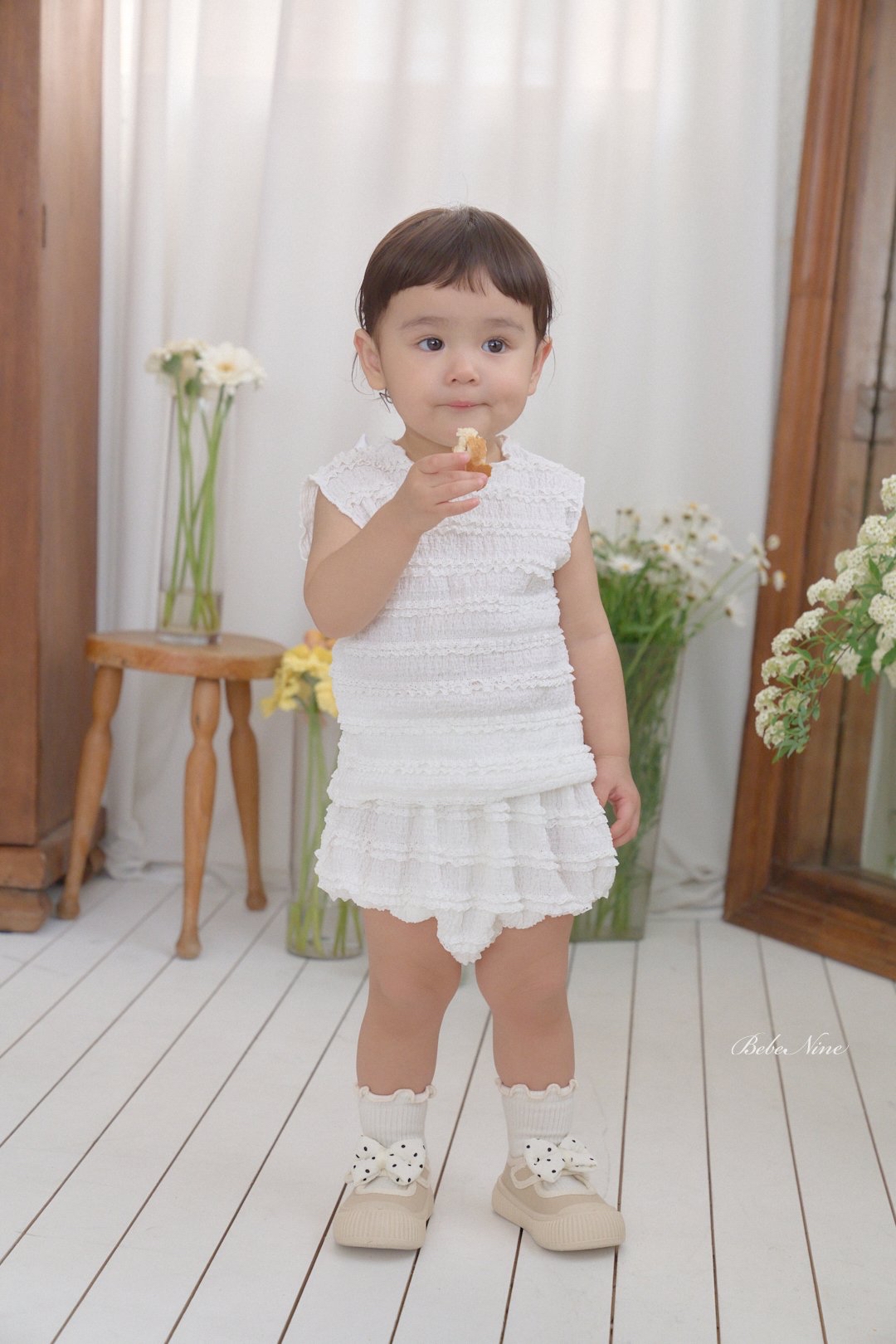 ☀️預訂 韓國直送☀️🇰🇷Bebenine兩色摺皺後背絲帶背心上下套裝