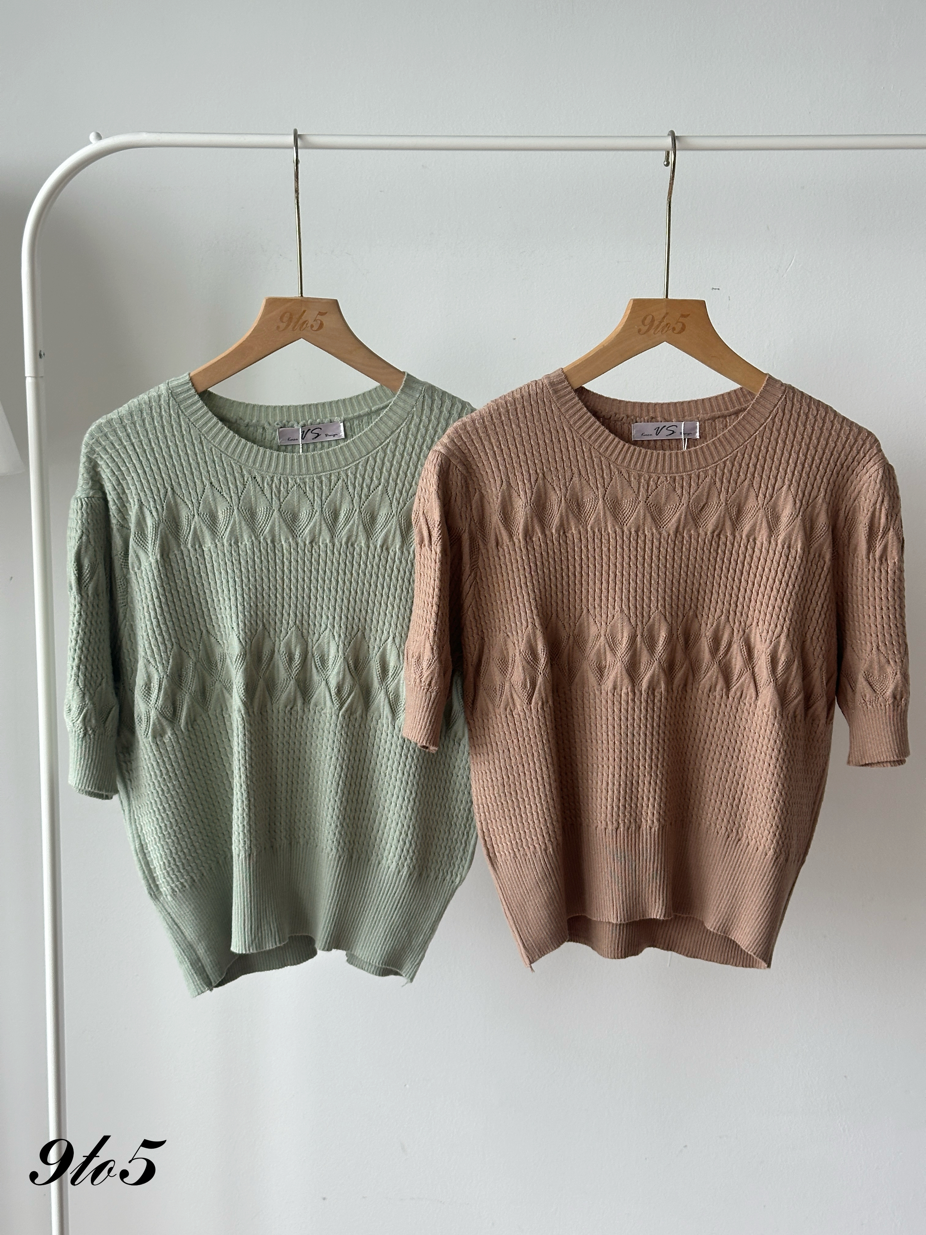 T4279 Half Sleeve Knit Top - 4 Colors 