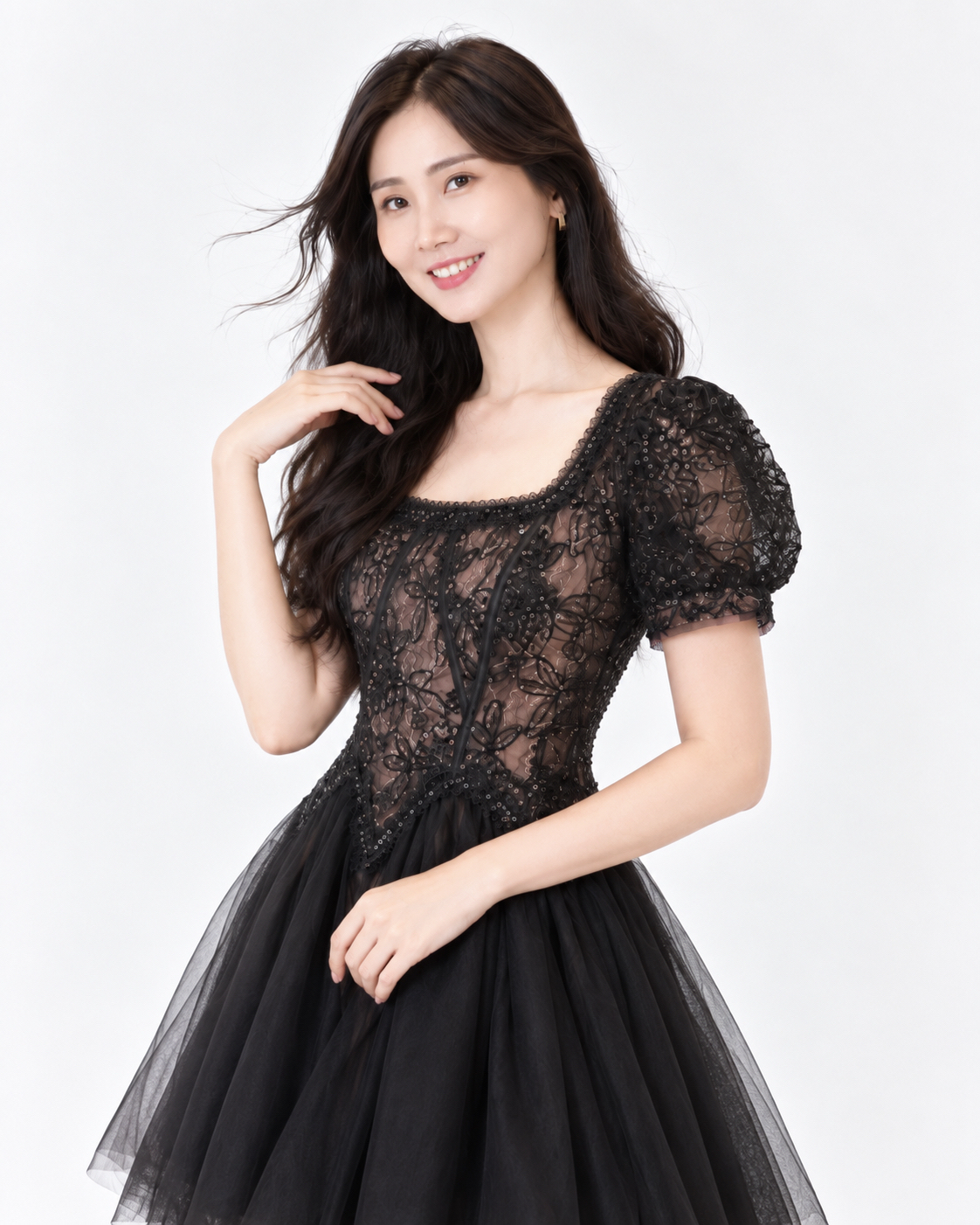 5149 Étoile Golden Sequin Tulle Mini Skirt