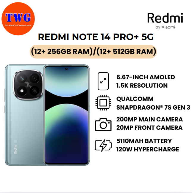 REDMI NOTE 14 PRO+ 5G (12+ 256gb rAm)/(12+ 512gb rAm)100% ORIGINAL MALAYSIA BRAND NEW
