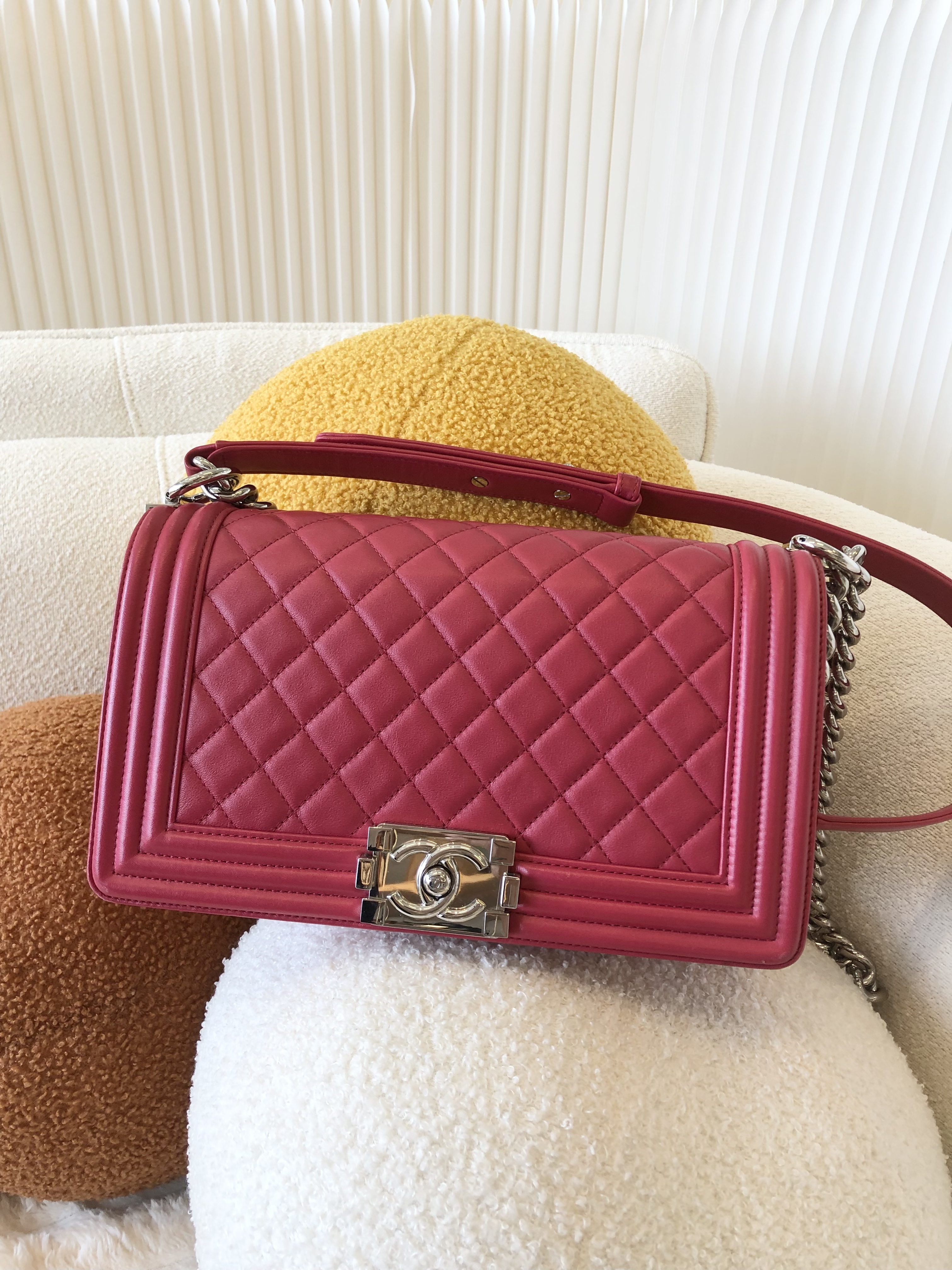 Pre-owned CHANEL Boy 25/Dark Pink/ Product Code: 2491409