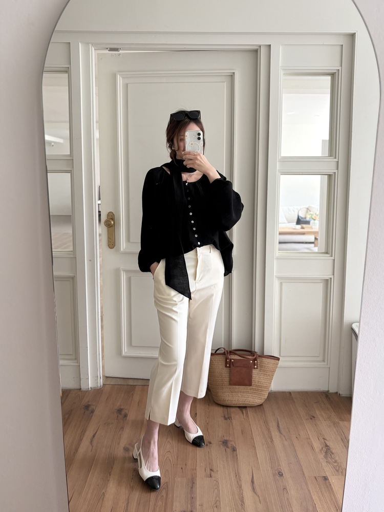 Minimal Tapered Ankle Pants (Ivory)