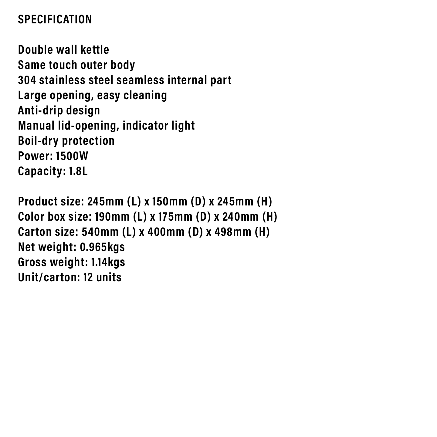 Faber 1.8L Retro Electric Kettle R1800