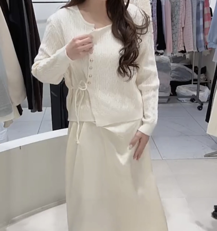 麻紋腰綁帶針織22/1 東大門檔口直播#ff2723