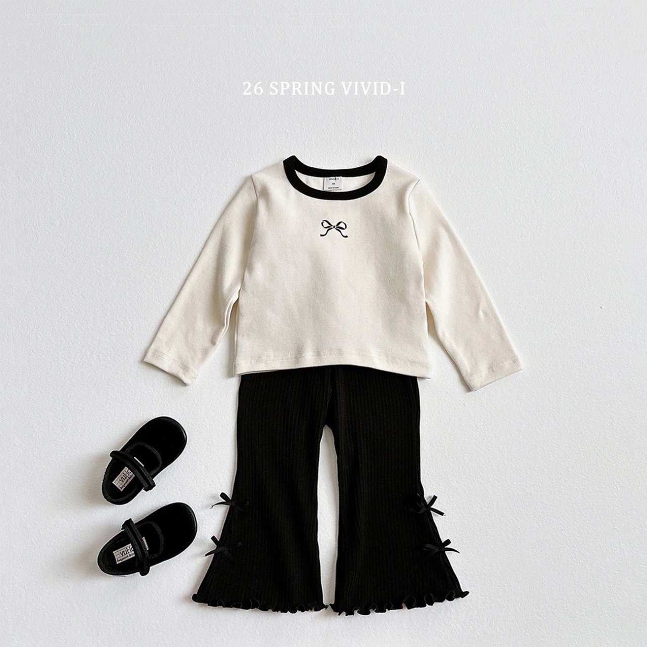 🌸預訂 韓國直送🌸🇰🇷VIVIDI兩色絲帶印花長袖上衣