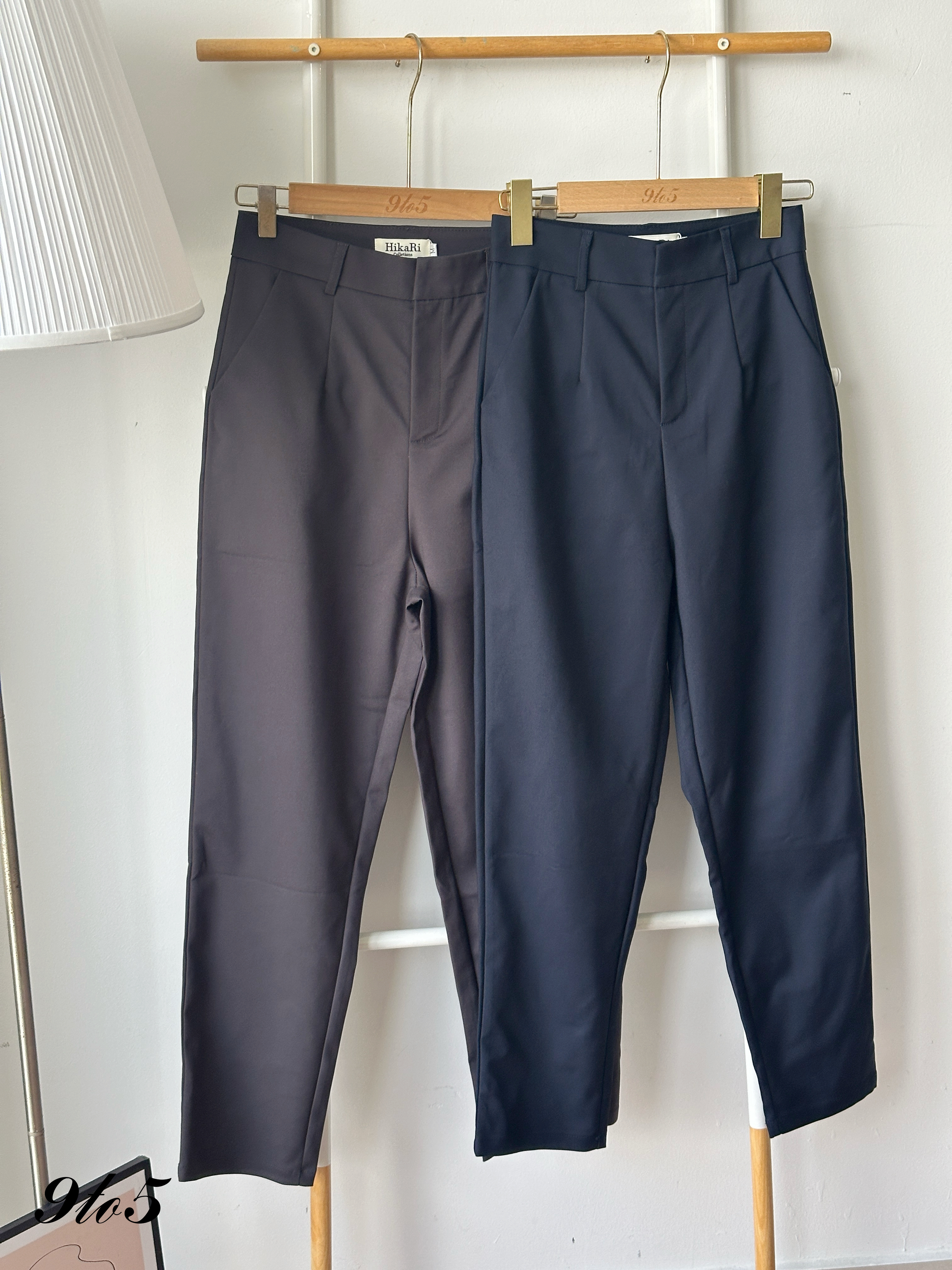 S1930 Long Straight Pants - Blue & Grey