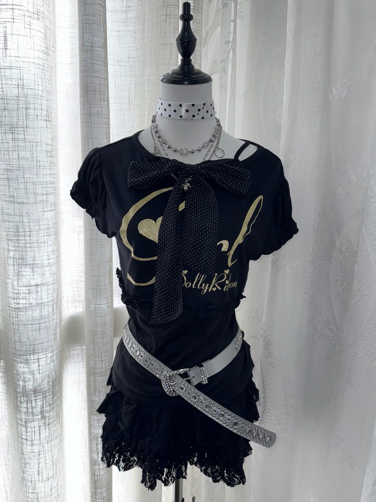 2000s Dolly Ribbon Inspired Harajuku Style Set 