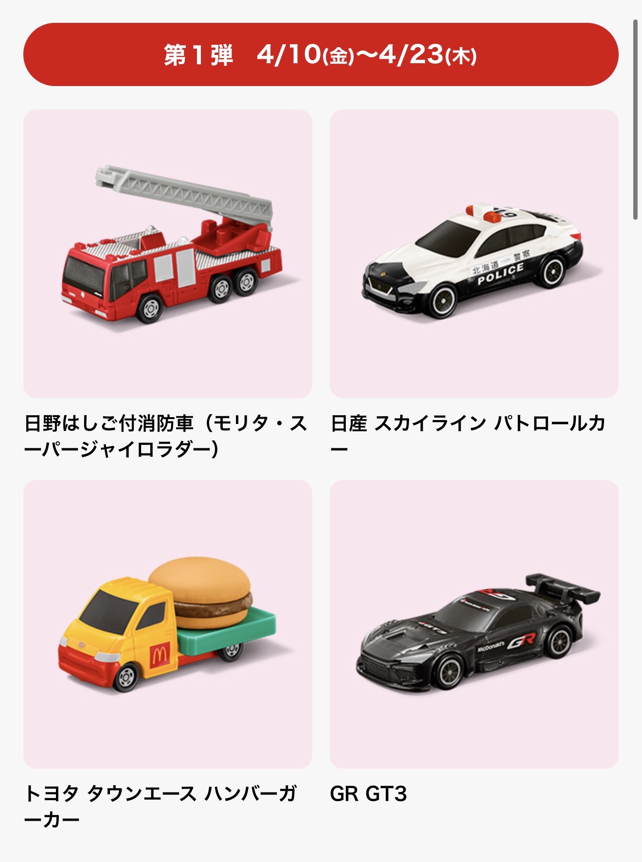 四月連線貨品 - 日本車車 m記玩具（抽）