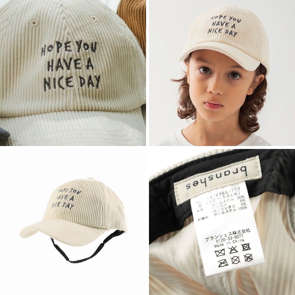 🆕【⭐訂購⭐】日本直送 🇯🇵🌀男/女童款 燈芯絨 刺繡logo 棒球帽［3款選］🌀[ELHA-0066][260917]
