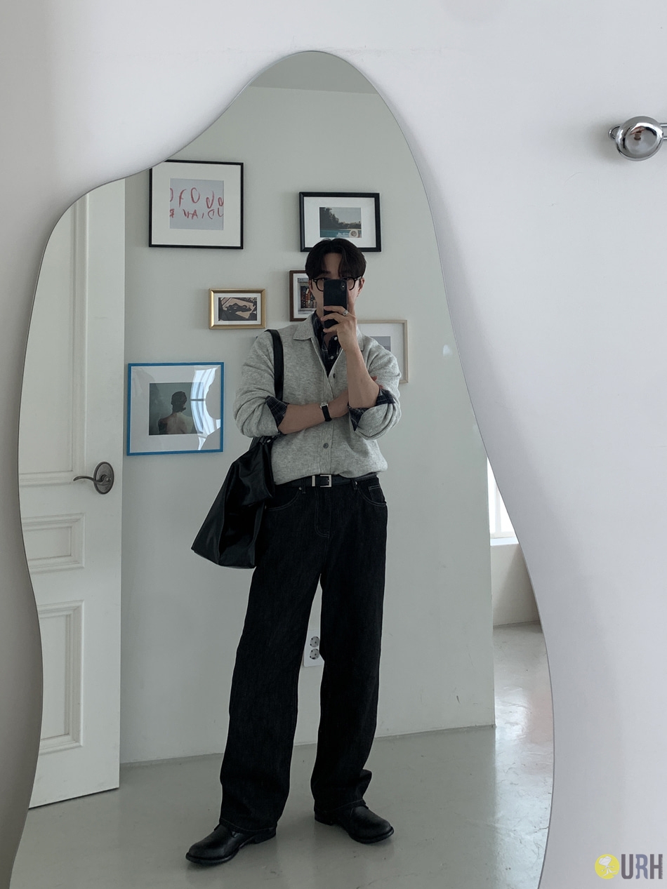 【100%保證韓國直送】經典原色挺闊對比色明線半寬鬆牛仔褲 👖 [2 color] RL114834