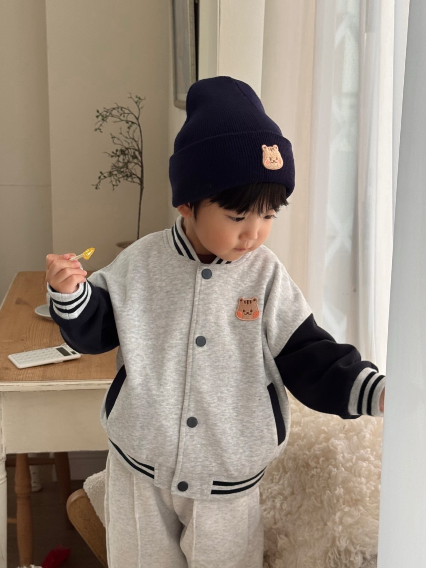 DOTTODOT 奶萌學院風系列-拼色棒球服外套