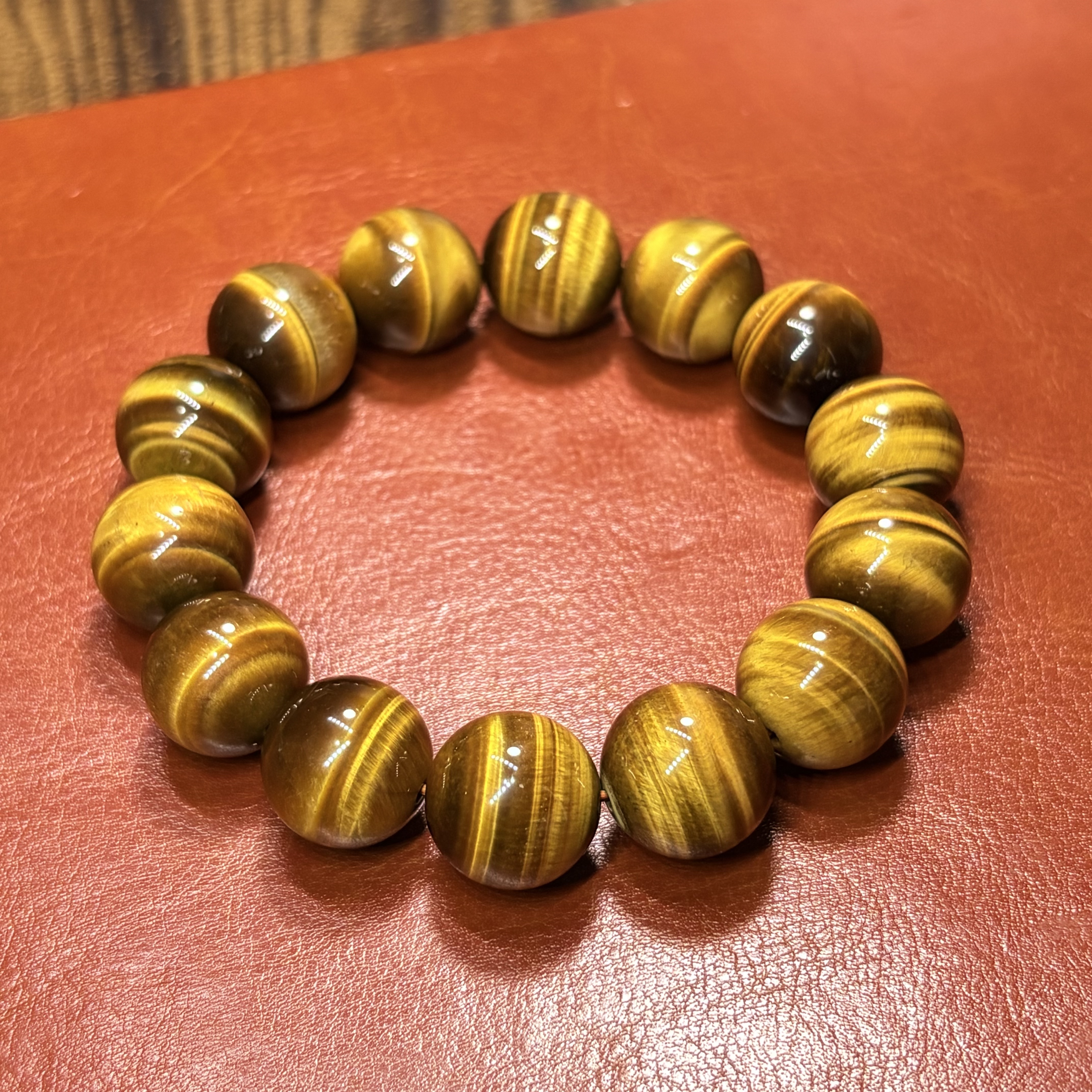 黃虎眼石手串No.3103 ｜規格：16mm珠18cm手圍