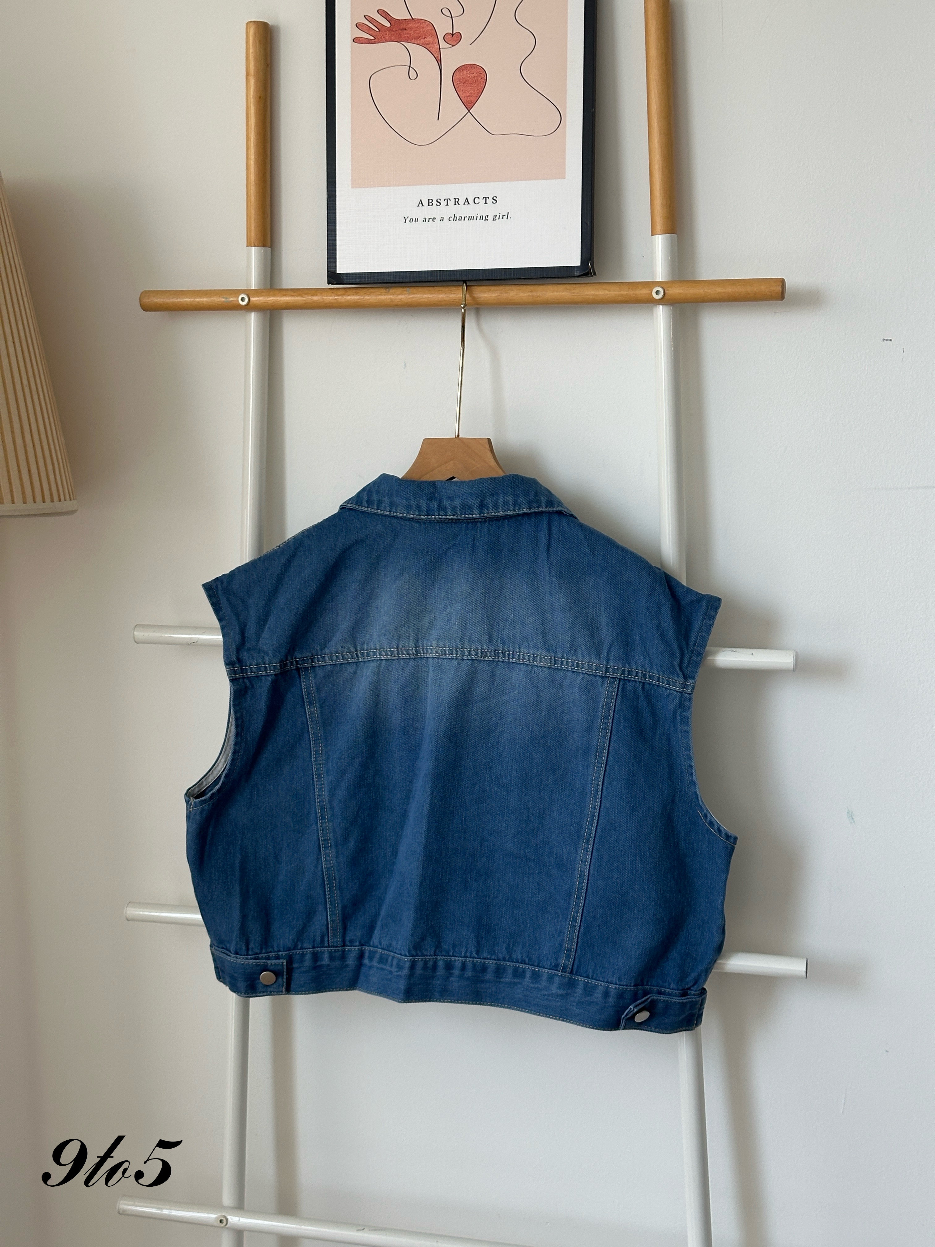 T3989 Cape Sleeve Denim Top 