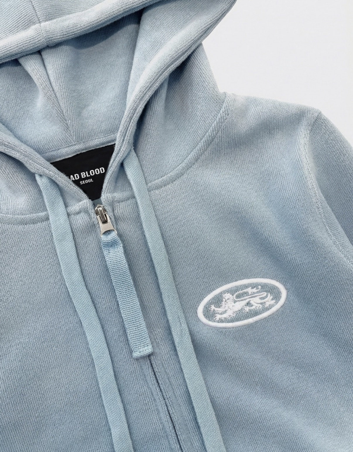 Badblood [w-hde26-020] Mystic Capsule Slim-Fit Zip-Up Hoodie - Sky Blue