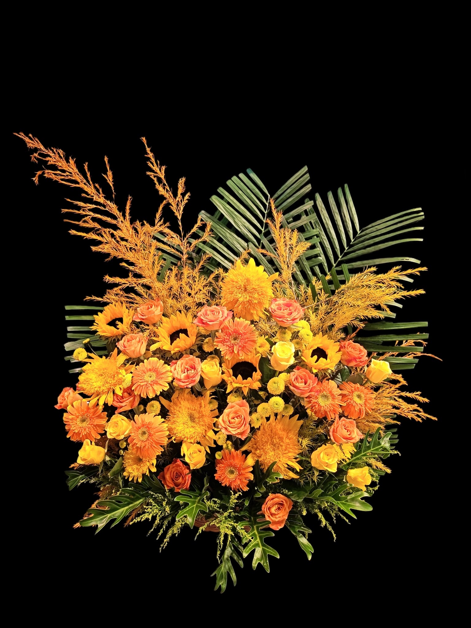 旭日東升｜太陽花橙玫瑰熱烈慶賀花禮
