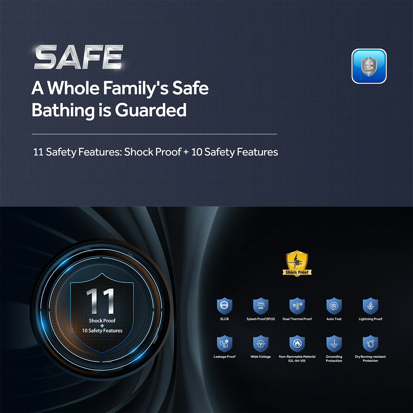 Haier 3.8kW Non-Pump Water Heater Black (EI38E-FP3B)