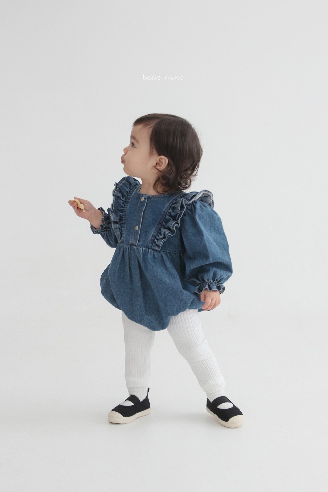 🌸預訂 韓國直送🌸🇰🇷Bebenine兩色荷葉邊牛仔長袖包屁衣