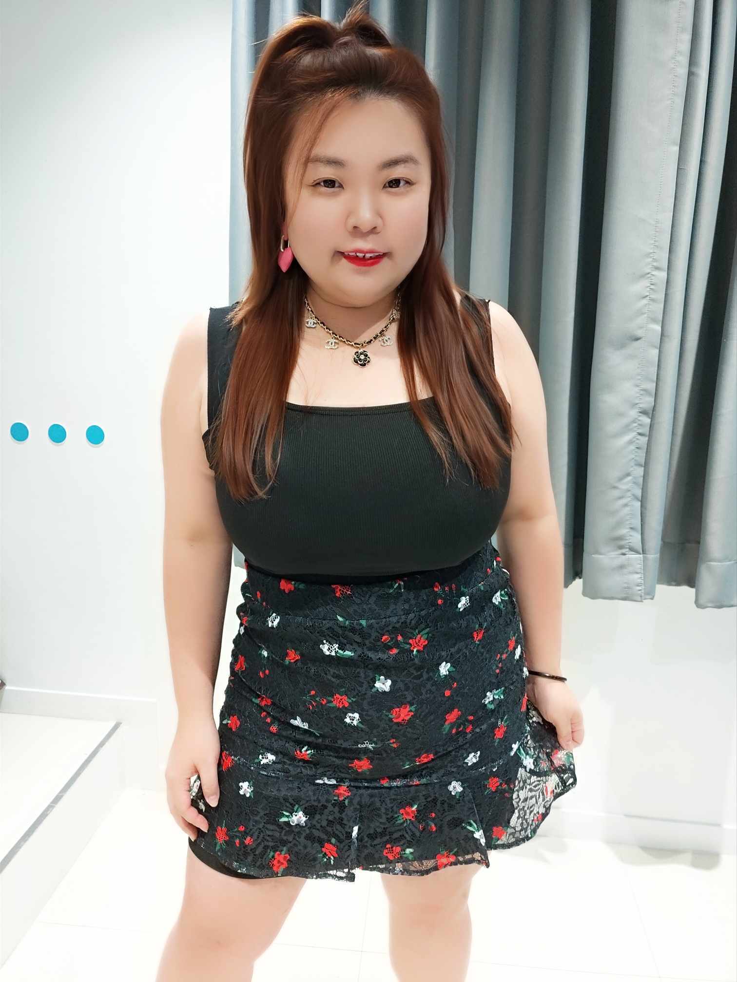 ENF01 C8017 蕾丝花卉拼鱼尾裙