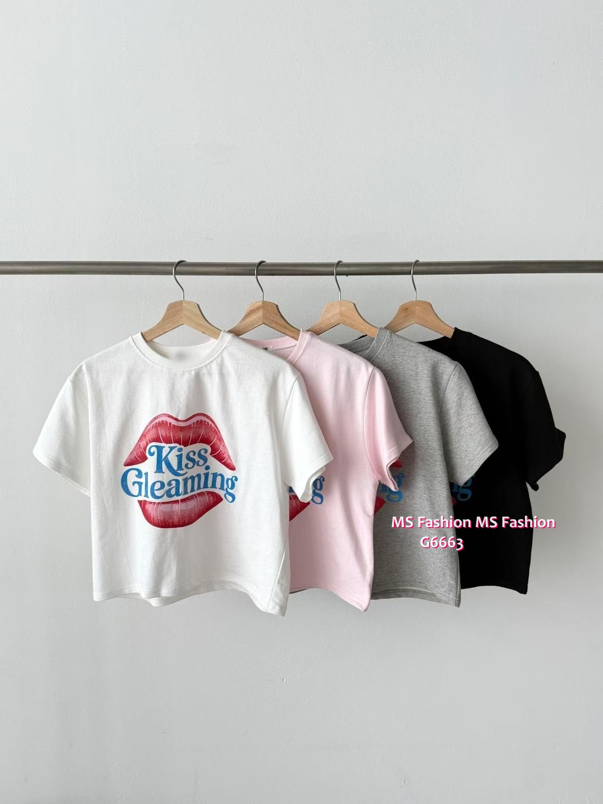 G6663 咀唇字母print top