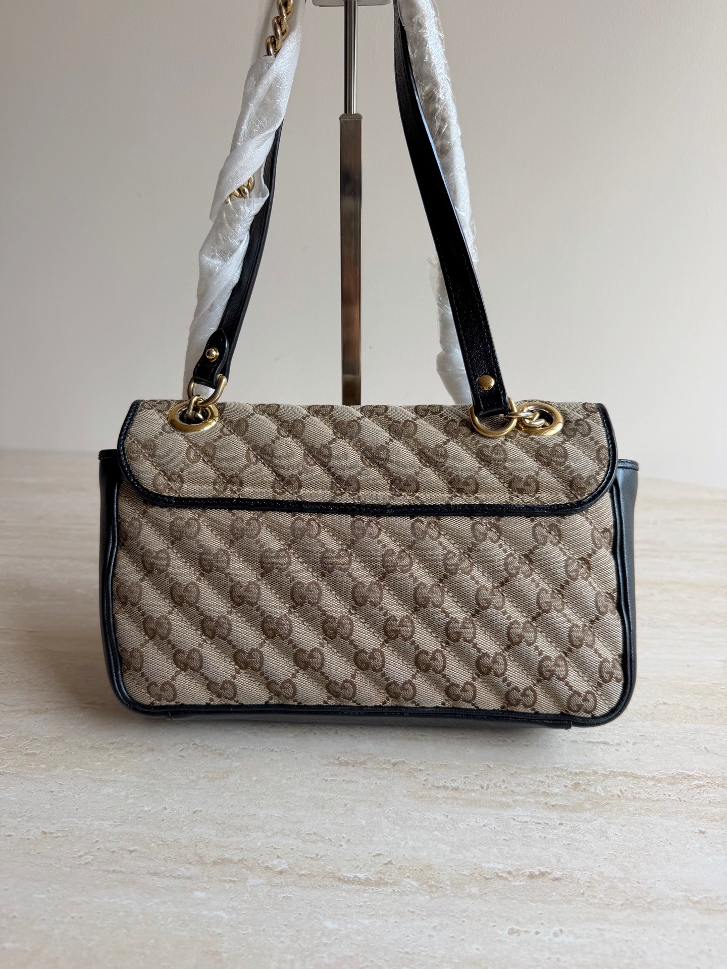 【預訂貨品】Gucci GG+Marmont老花帆布斜孭袋